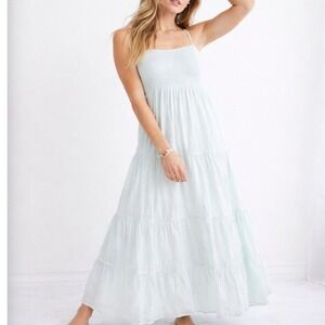 aerie | Dresses | Aerie Maxi Dress Nwt Grey With Lace Like Accents |  Poshmark